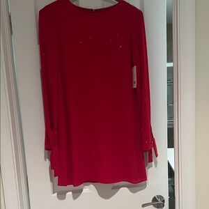 Elegant Red Long Sleeve Dress